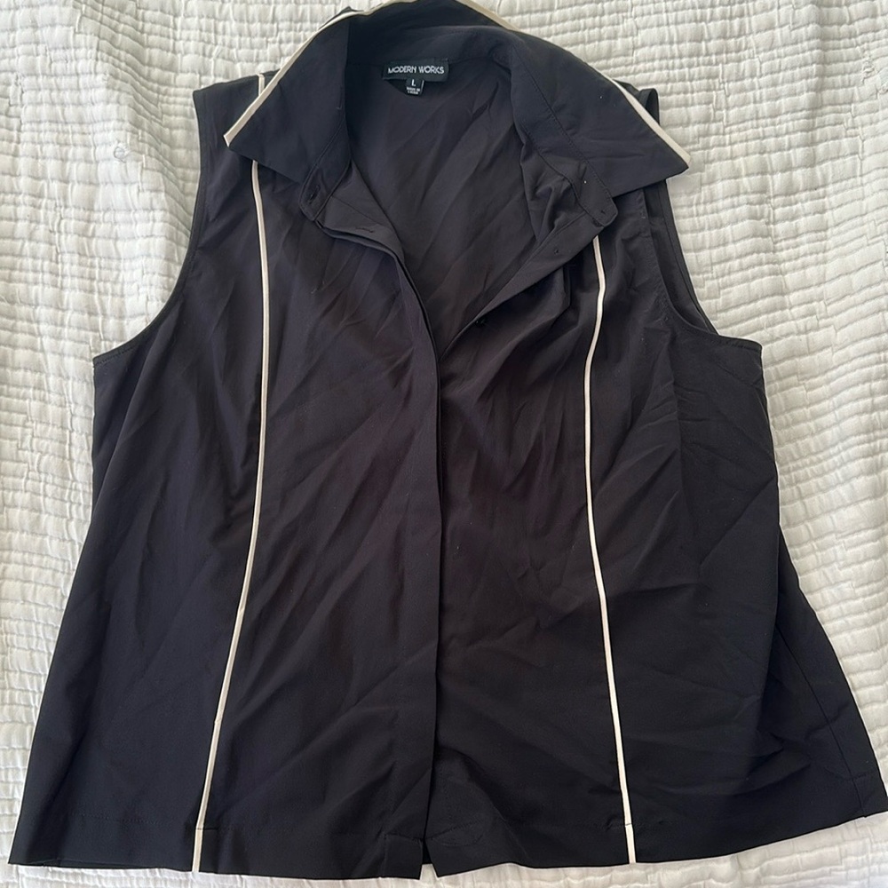 Collared Black Blouse